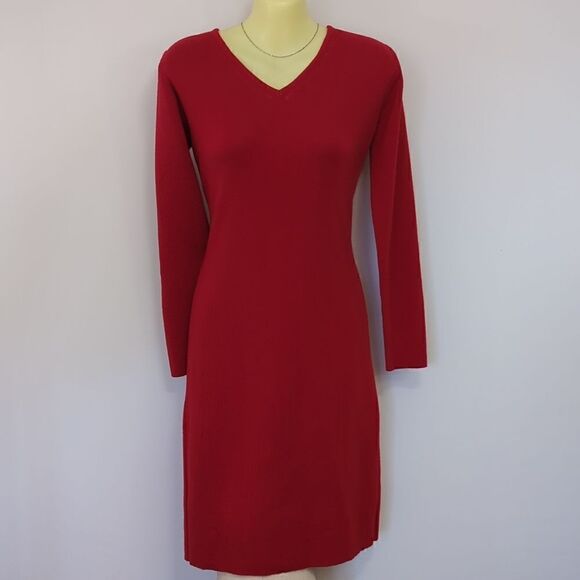 Ralph Lauren Dress Lipstick Red Knit NWT SP - Picture 1 of 8